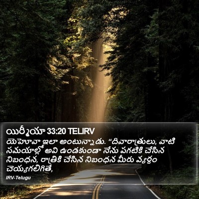 యిర్మీయా 33:20 TELIRV Bible Verse Image