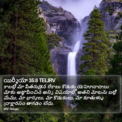 యిర్మీయా 35:8 TELIRV Bible Verse Image