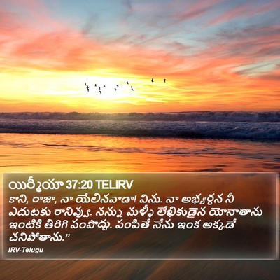యిర్మీయా 37:20 TELIRV Bible Verse Image