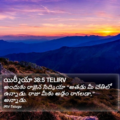 యిర్మీయా 38:5 TELIRV Bible Verse Image