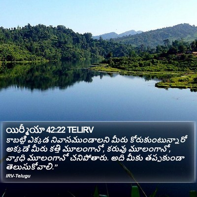యిర్మీయా 42:22 TELIRV Bible Verse Image