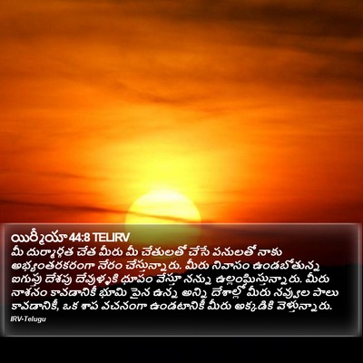 యిర్మీయా 44:8 TELIRV Bible Verse Image