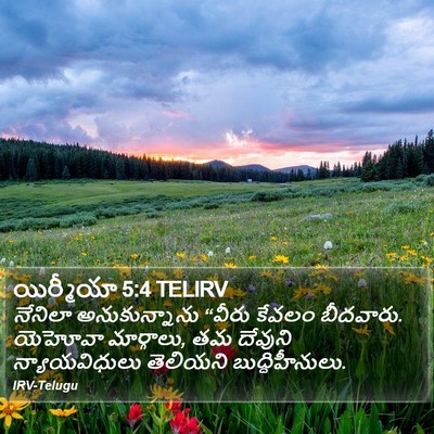 యిర్మీయా 5:4 TELIRV Bible Verse Image