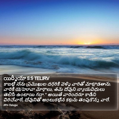 యిర్మీయా 5:5 TELIRV Bible Verse Image