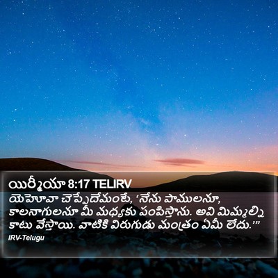 యిర్మీయా 8:17 TELIRV Bible Verse Image