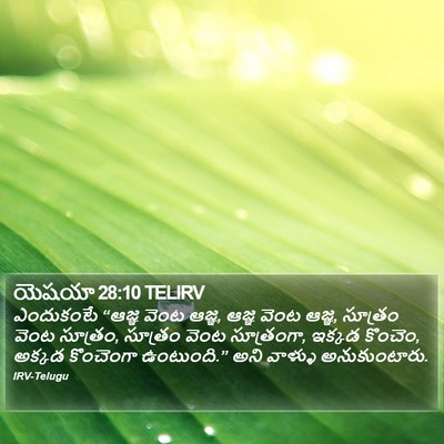 యెషయా 28:10 TELIRV Bible Verse Image