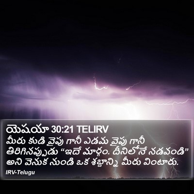 యెషయా 30:21 TELIRV Bible Verse Image