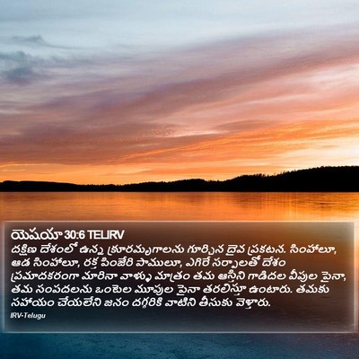యెషయా 30:6 TELIRV Bible Verse Image