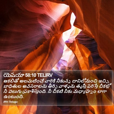 యెషయా 58:10 TELIRV Bible Verse Image