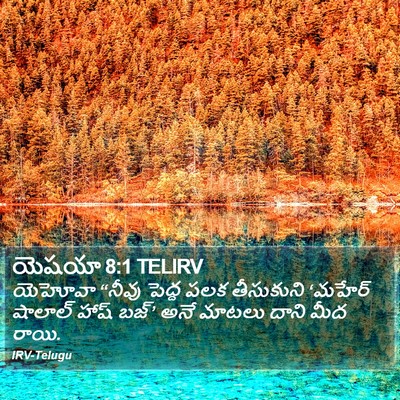 యెషయా 8:1 TELIRV Bible Verse Image