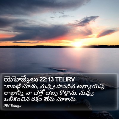 యెహెజ్కేలు 22:13 TELIRV Bible Verse Image