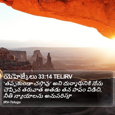 యెహెజ్కేలు 33:14 TELIRV Bible Verse Image