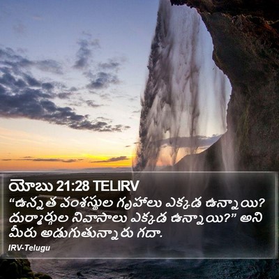 యోబు 21:28 TELIRV Bible Verse Image