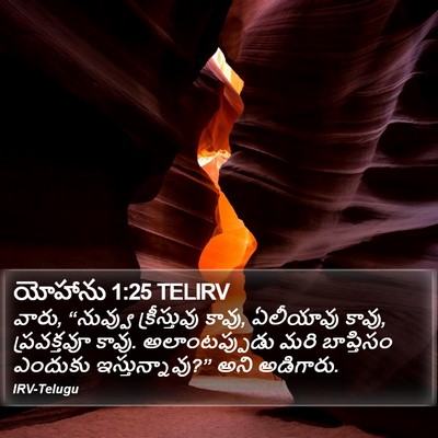 యోహాను 1:25 TELIRV Bible Verse Image