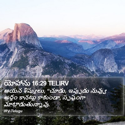 యోహాను 16:29 TELIRV Bible Verse Image