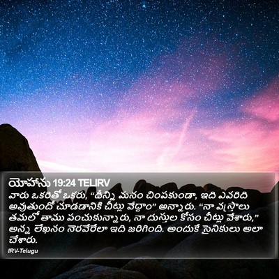 యోహాను 19:24 TELIRV Bible Verse Image