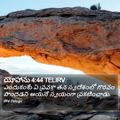 యోహాను 4:44 TELIRV Bible Verse Image