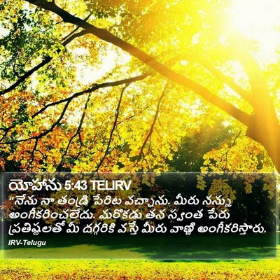 యోహాను 5:43 TELIRV Bible Verse Image