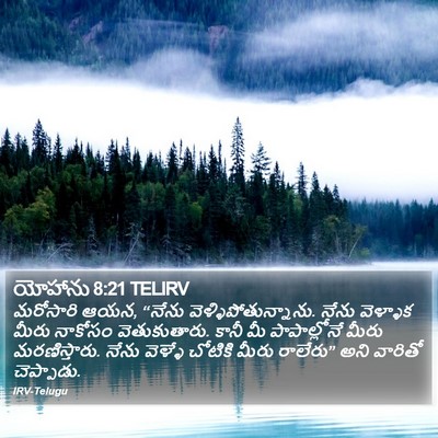 యోహాను 8:21 TELIRV Bible Verse Image