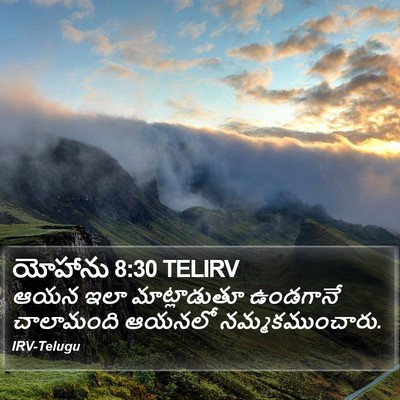 యోహాను 8:30 TELIRV Bible Verse Image