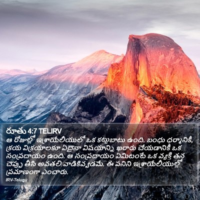 రూతు 4:7 TELIRV Bible Verse Image