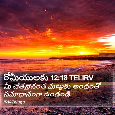 రోమీయులకు 12:18 TELIRV Bible Verse Image