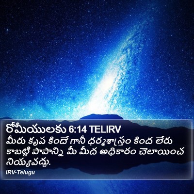 రోమీయులకు 6:14 TELIRV Bible Verse Image