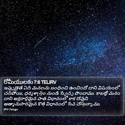 రోమీయులకు 7:6 TELIRV Bible Verse Image