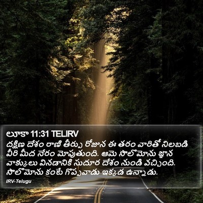 లూకా 11:31 TELIRV Bible Verse Image