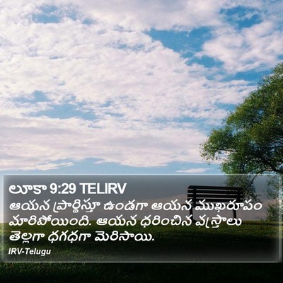 లూకా 9:29 TELIRV Bible Verse Image