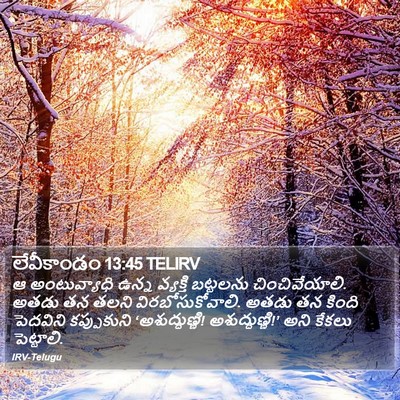 లేవీకాండం 13:45 TELIRV Bible Verse Image