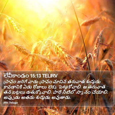 లేవీకాండం 15:13 TELIRV Bible Verse Image