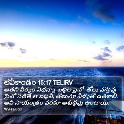 లేవీకాండం 15:17 TELIRV Bible Verse Image
