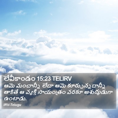లేవీకాండం 15:23 TELIRV Bible Verse Image