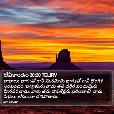 లేవీకాండం 20:20 TELIRV Bible Verse Image