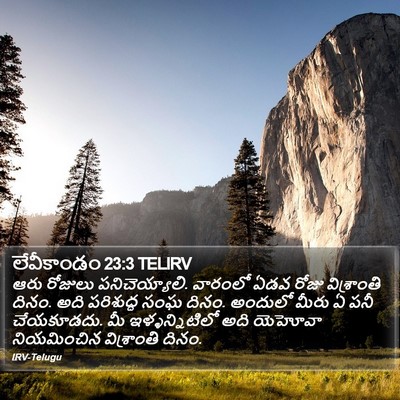 లేవీకాండం 23:3 TELIRV Bible Verse Image