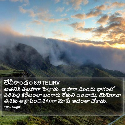 లేవీకాండం 8:9 TELIRV Bible Verse Image
