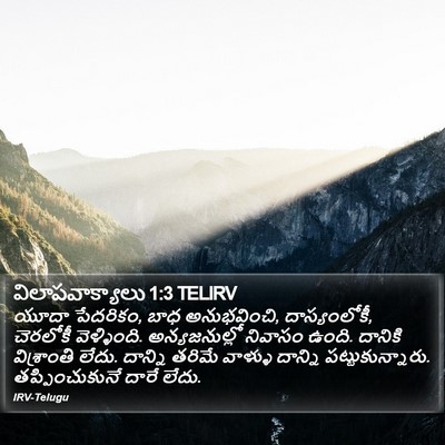 విలాపవాక్యాలు 1:3 TELIRV Bible Verse Image