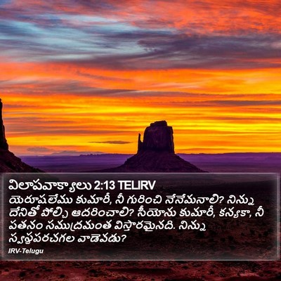 విలాపవాక్యాలు 2:13 TELIRV Bible Verse Image