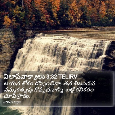 విలాపవాక్యాలు 3:32 TELIRV Bible Verse Image