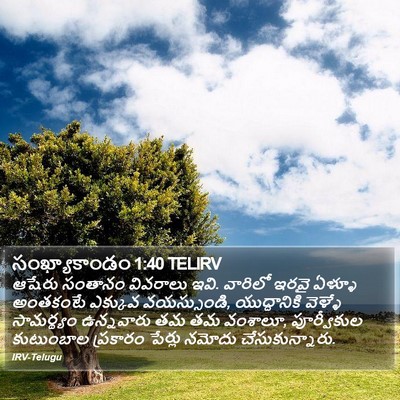 సంఖ్యాకాండం 1:40 TELIRV Bible Verse Image