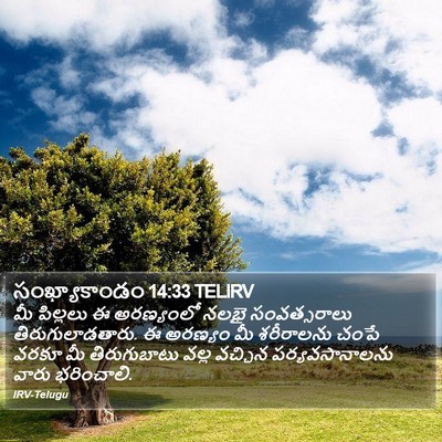 సంఖ్యాకాండం 14:33 TELIRV Bible Verse Image