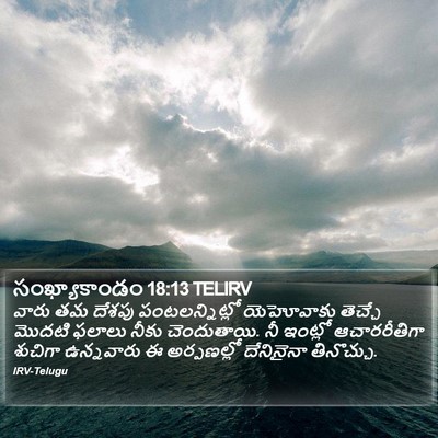సంఖ్యాకాండం 18:13 TELIRV Bible Verse Image