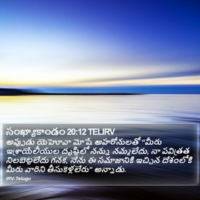 సంఖ్యాకాండం 20:12 TELIRV Bible Verse Image