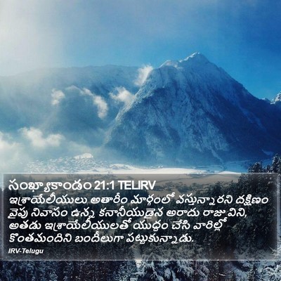 సంఖ్యాకాండం 21:1 TELIRV Bible Verse Image