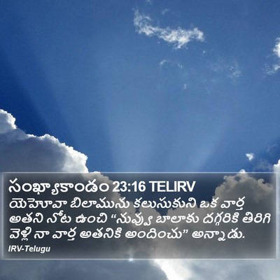 సంఖ్యాకాండం 23:16 TELIRV Bible Verse Image
