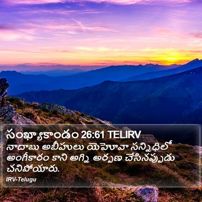 సంఖ్యాకాండం 26:61 TELIRV Bible Verse Image