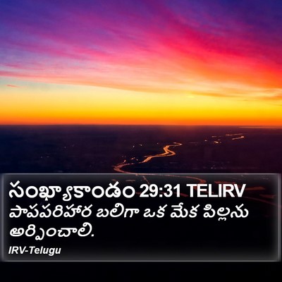 సంఖ్యాకాండం 29:31 TELIRV Bible Verse Image