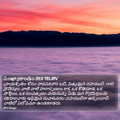సంఖ్యాకాండం 29:8 TELIRV Bible Verse Image