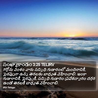 సంఖ్యాకాండం 3:25 TELIRV Bible Verse Image